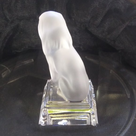 Goebel Lion Frosted Lead Crystal Figurine Paperweight very polished bottom - Picture 9 of 16